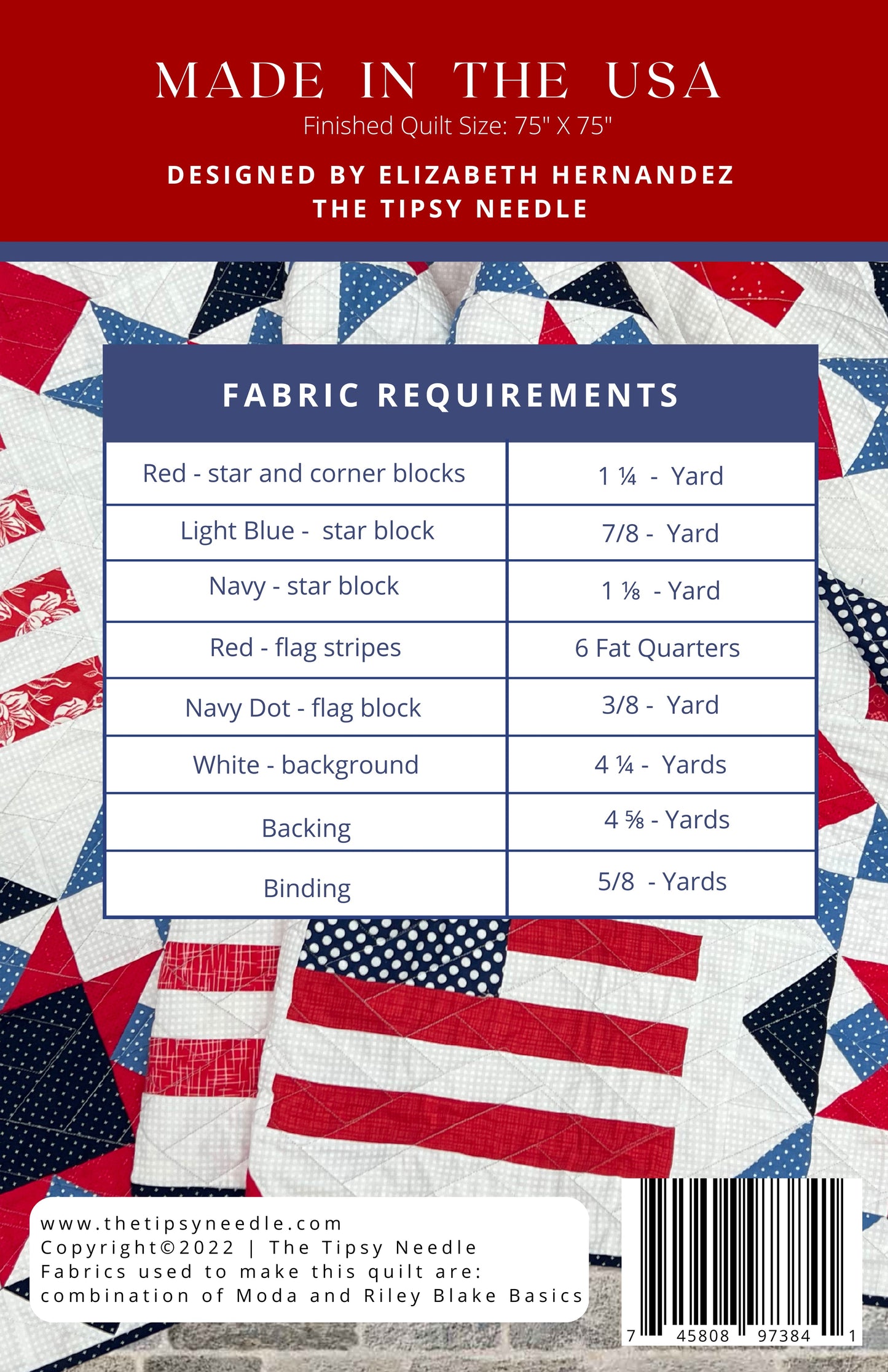 TTN-112 Made In The USA Digital Quilt Pattern