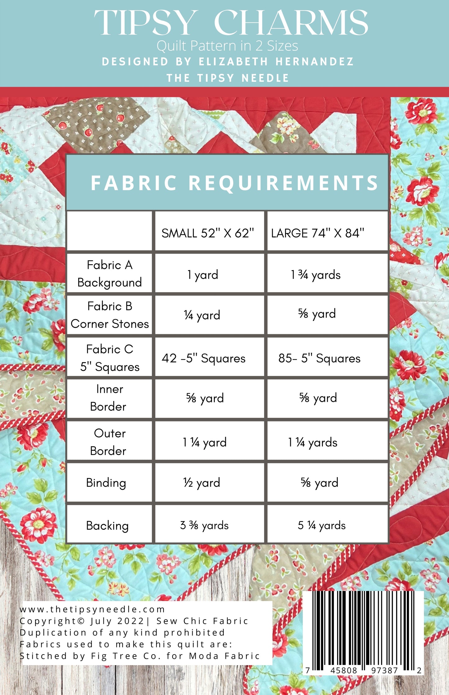 TTN-115 Tipsy Charms Digital Quilt Pattern