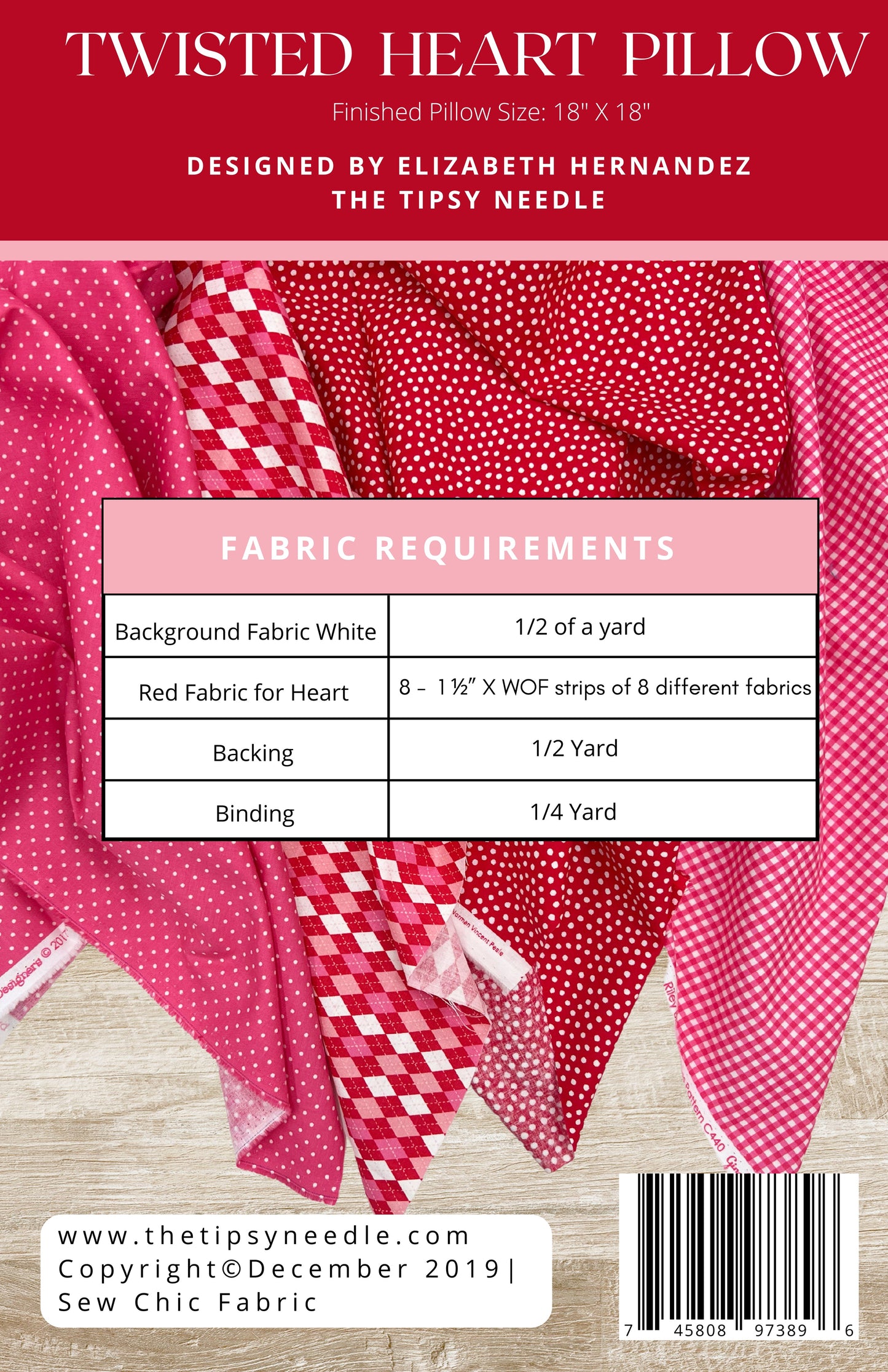 TTN-117 Twisted Heart Pillow PDF Quilt Pattern