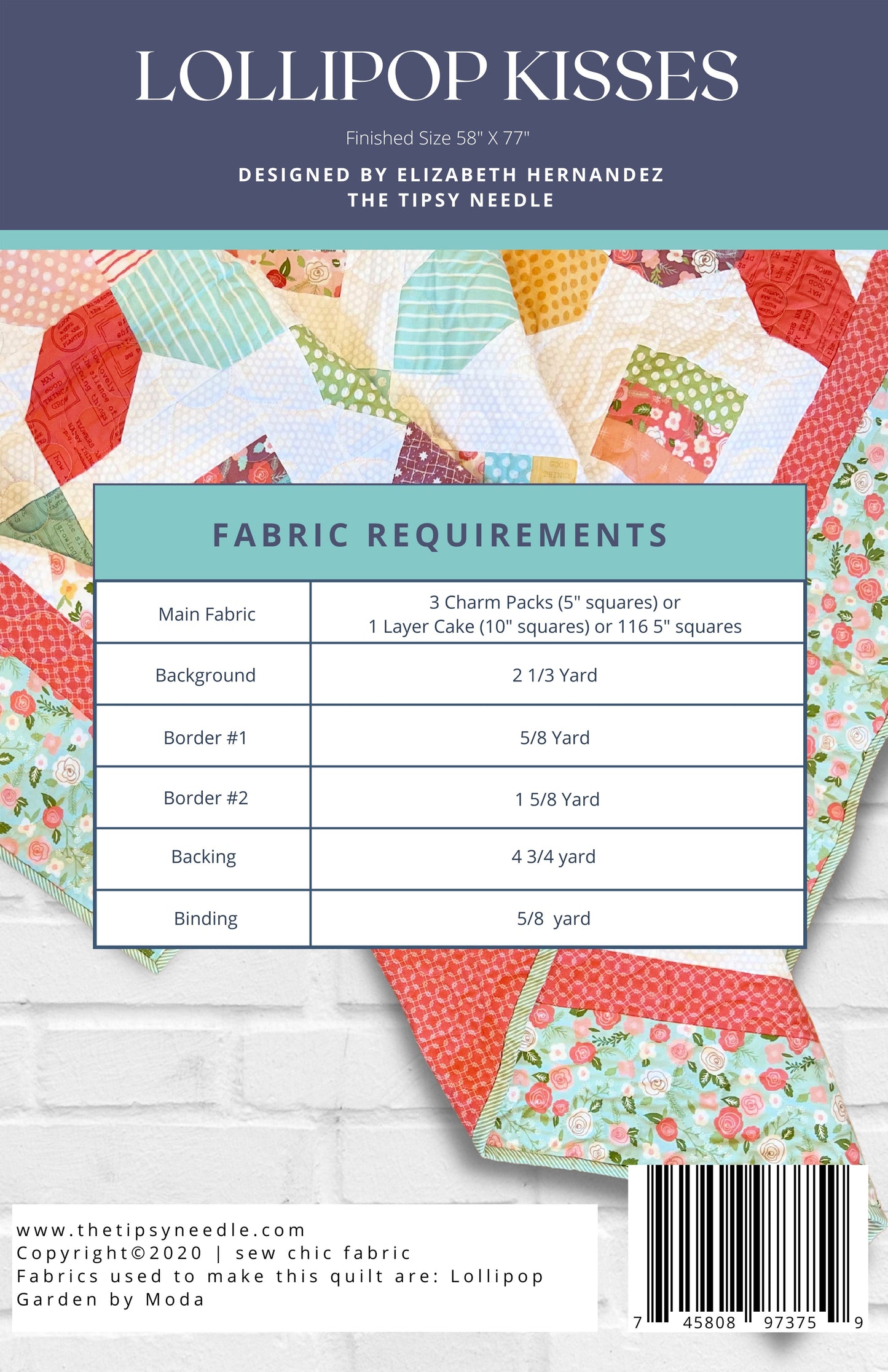 TTN-101 Lollipop Kisses Digital PDF Quilt Pattern