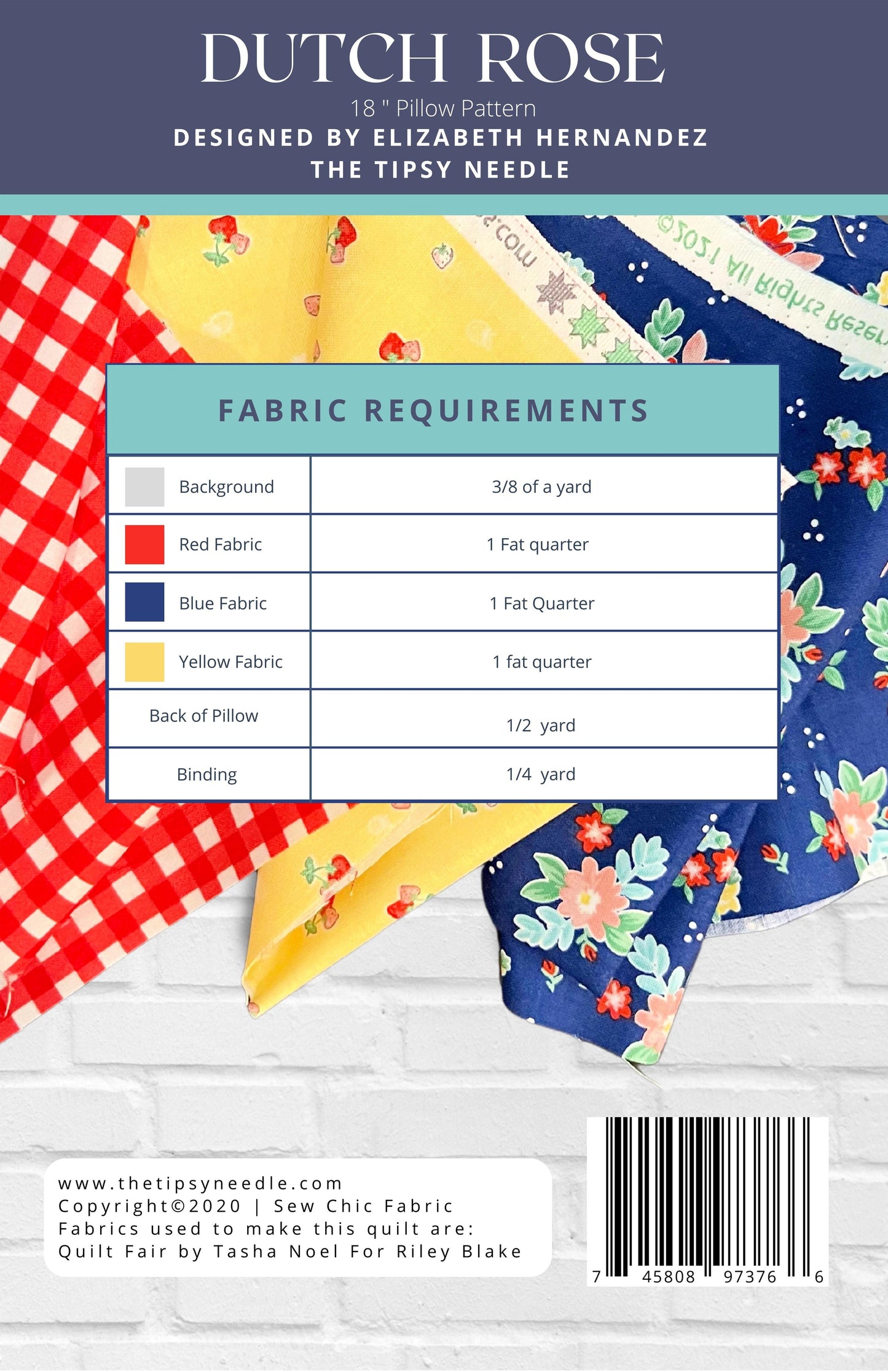 TTN-104 Dutch Rose Pillow Pattern PDF Download