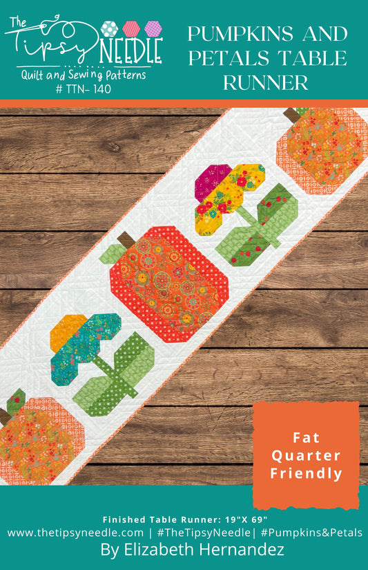 TTN-140 Pumpkins and Petals Table Runner Printed Pattern