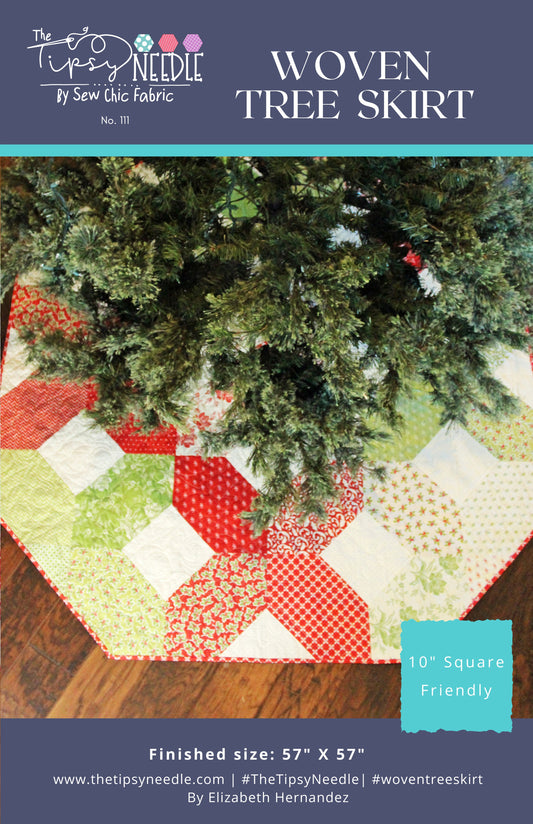 TTN-111 Woven Tree Skirt Digital Quilt Pattern