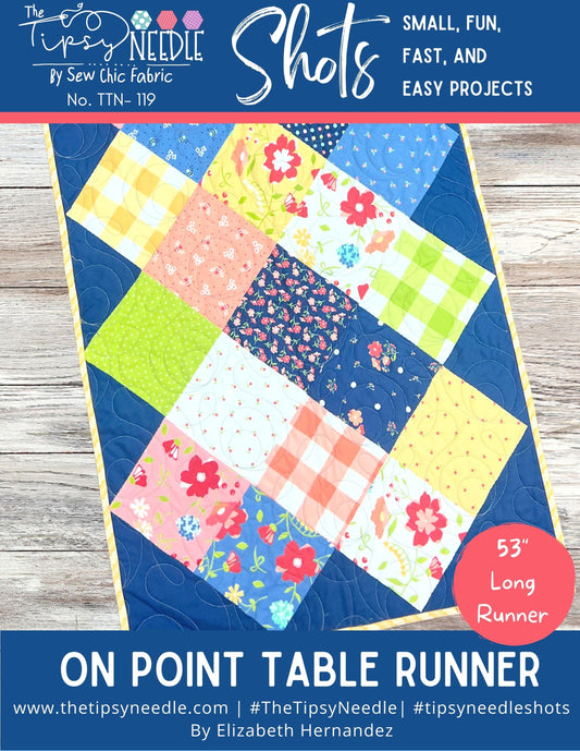 TTN-119 Tipsy Shots On Point Table Runner PDF Pattern