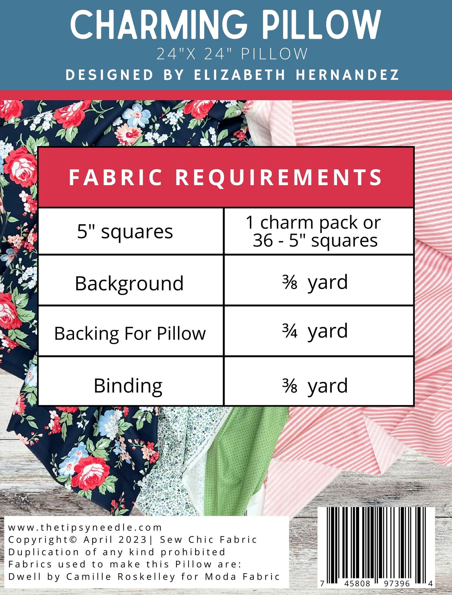 TTN-124 Tipsy Shots Charming Pillow Printed Quilt Pattern