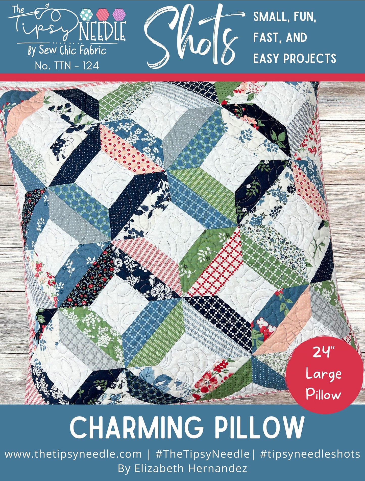 TTN-124 Tipsy Shots Charming Pillow Printed Quilt Pattern