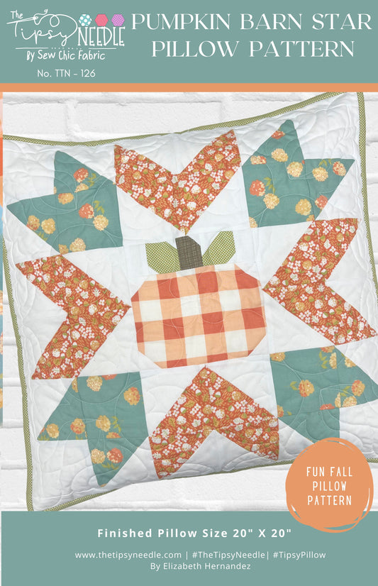 TTn-126 Pumpkin Barn Star Pillow Digital PDF Pattern