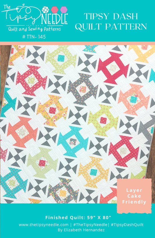 TTN-145 Tipsy Dash Quilt Printed Pattern