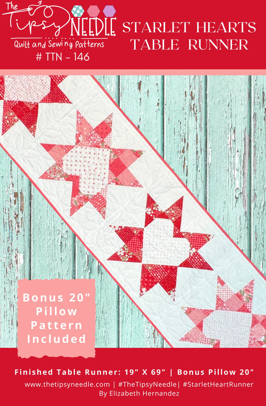 TTN-146 Starlet Heart Table Runner Print