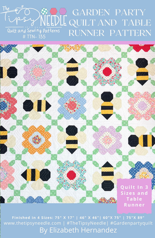 TTN-135 Garden Party Quilt and Table Runner Digital PDF Pattern