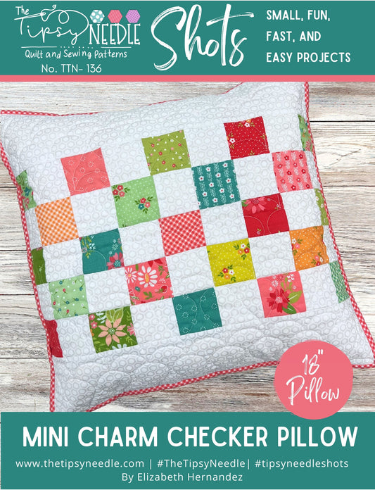TTN-136 Checker Mini Charm Pillow Printed Pattern