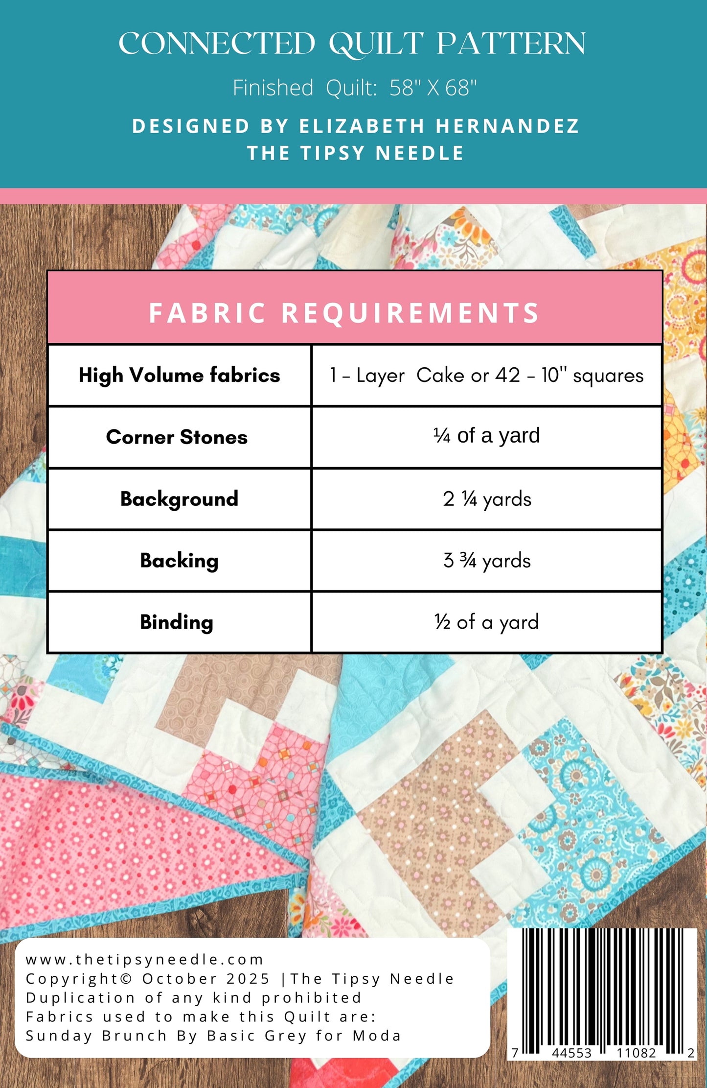 TTN-142 Connected Quilt Printed Pattern