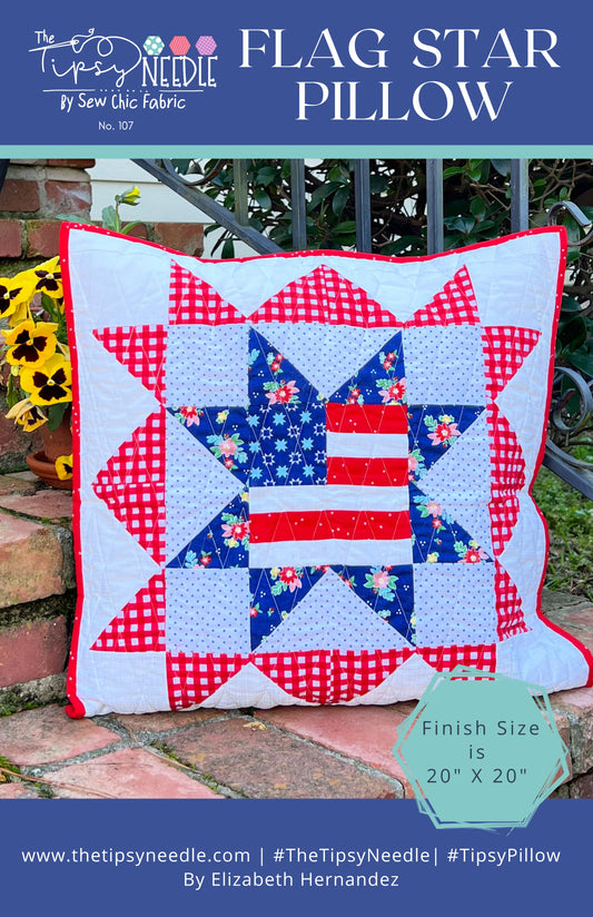 TTN-107 Flag Star Pillow Digital PDF Pattern