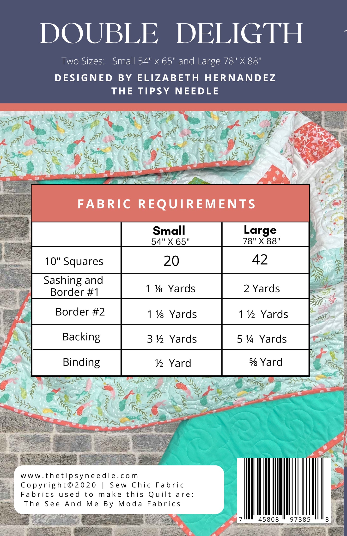 TTN-113 Double Delight Printed Quilt Pattern