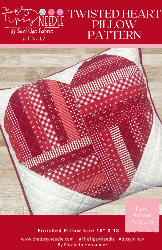 TTN-117 Twisted Heart Pillow Printed Quilt Pattern