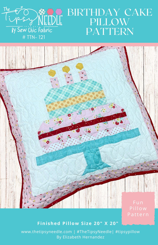 TTN-121 Birthday Cake Printed Pillow Quilt Pattern