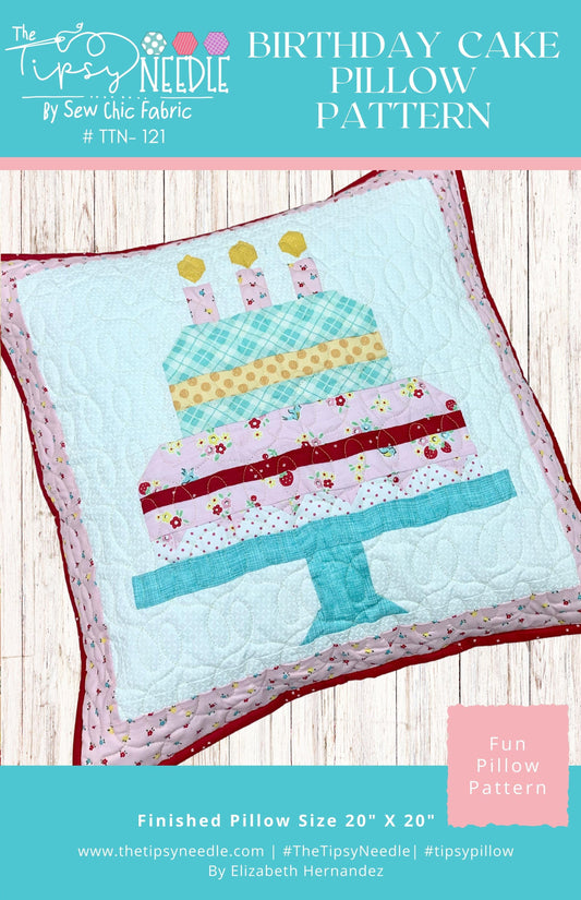 TTN-121 Birthday Cake Digital PDF Pillow Quilt Pattern